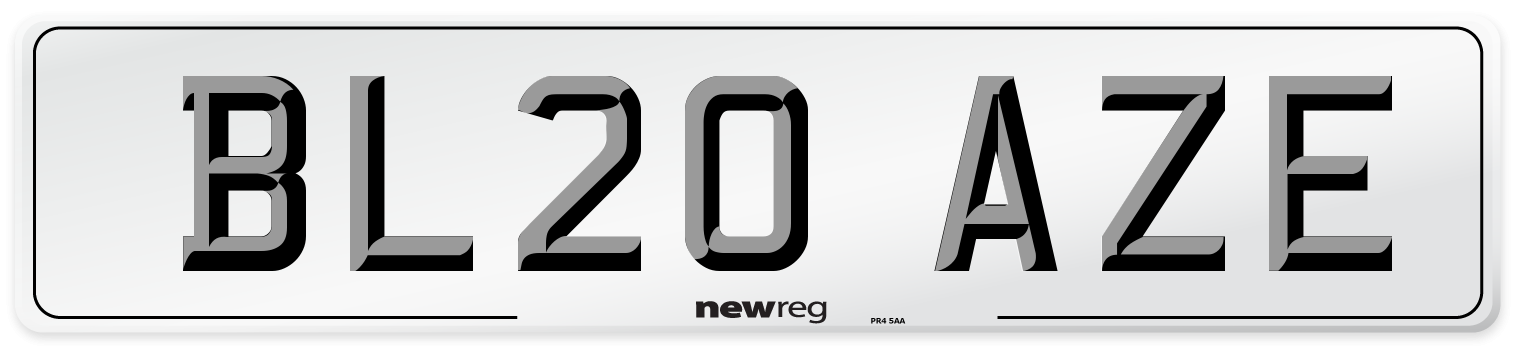 BL20 AZE Number Plate from New Reg
